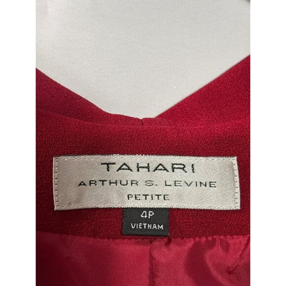 Tahari Arthur S. Levine Womens Red 2-Piece Skirt Suit Set 4P Button Blazer New - Picture 8 of 12